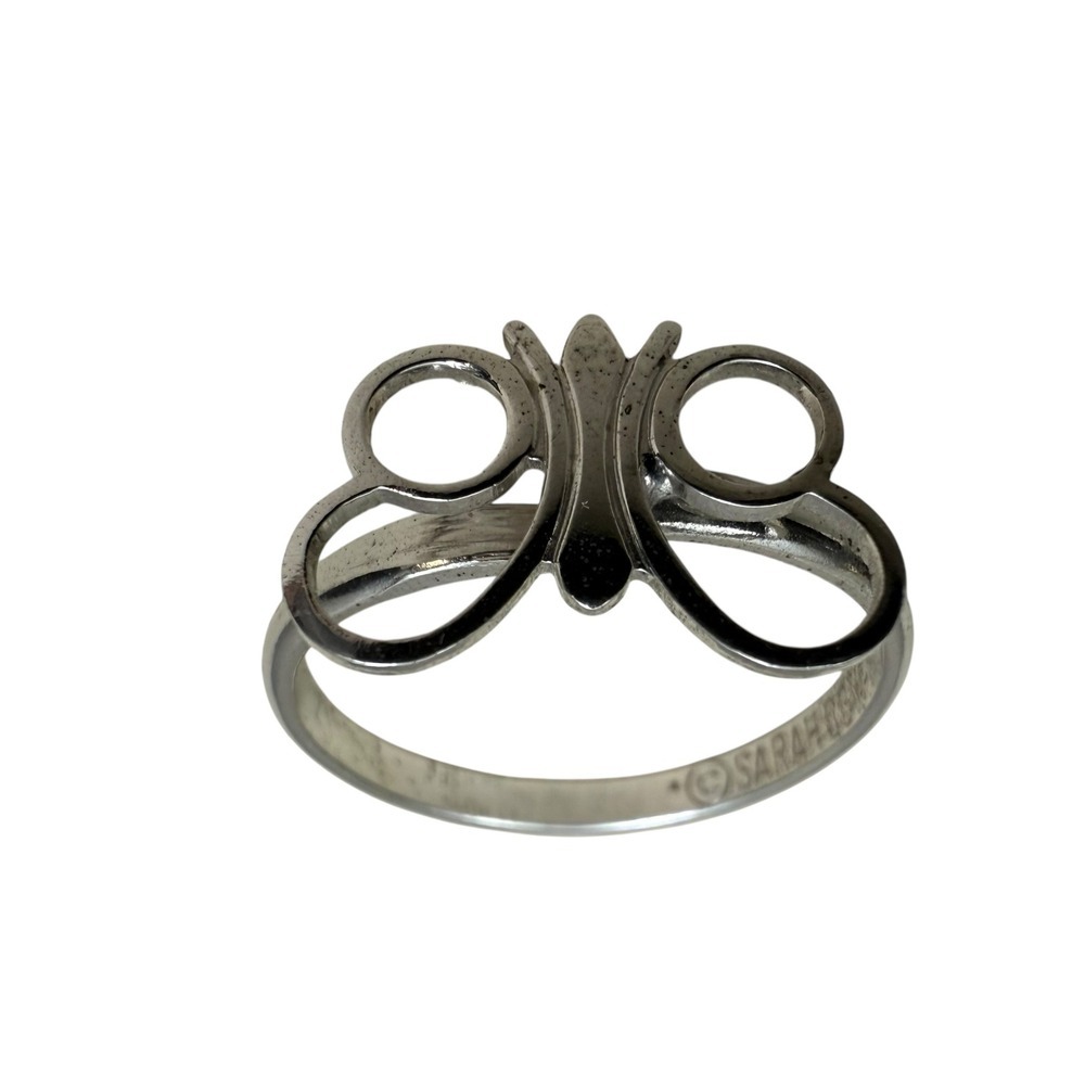 VTG c1973 Sarah Coventry Butterfly Ring Silver Tone Adjustable Statement Jewelry